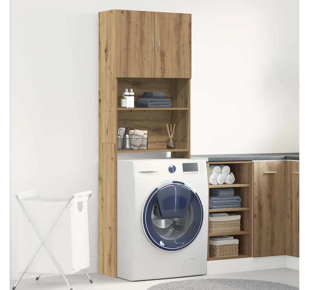 vidaXL Waschmaschinenumbauschrank Artisan-Eiche 2 Türen Holzwerkstoff - Bild 3