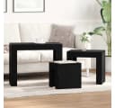 vidaXL Couchtisch Satztische 3er Set Schwarz Eichen-Optik Bild 1