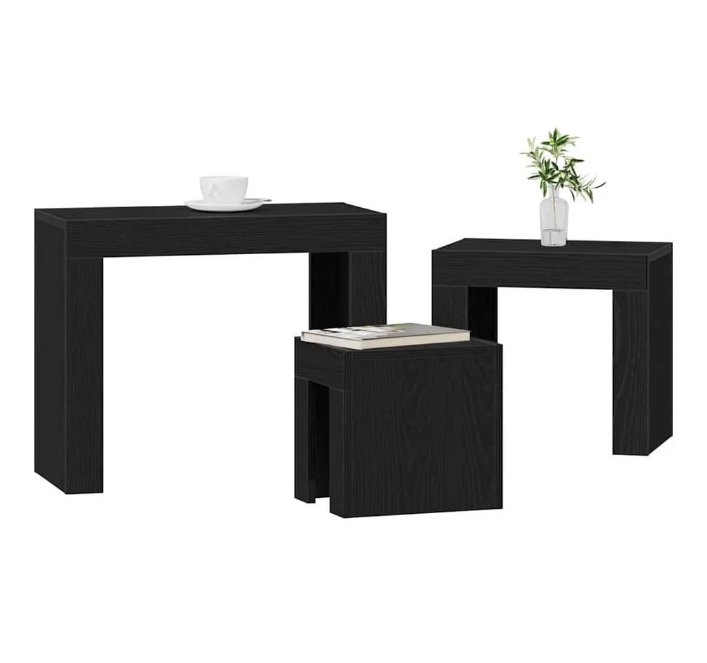 vidaXL Couchtisch Satztische 3er Set Schwarz Eichen-Optik - Bild 3