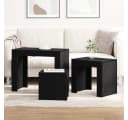 vidaXL Couchtisch Satztische 3er Set Schwarz Eichen-Optik Bild 4