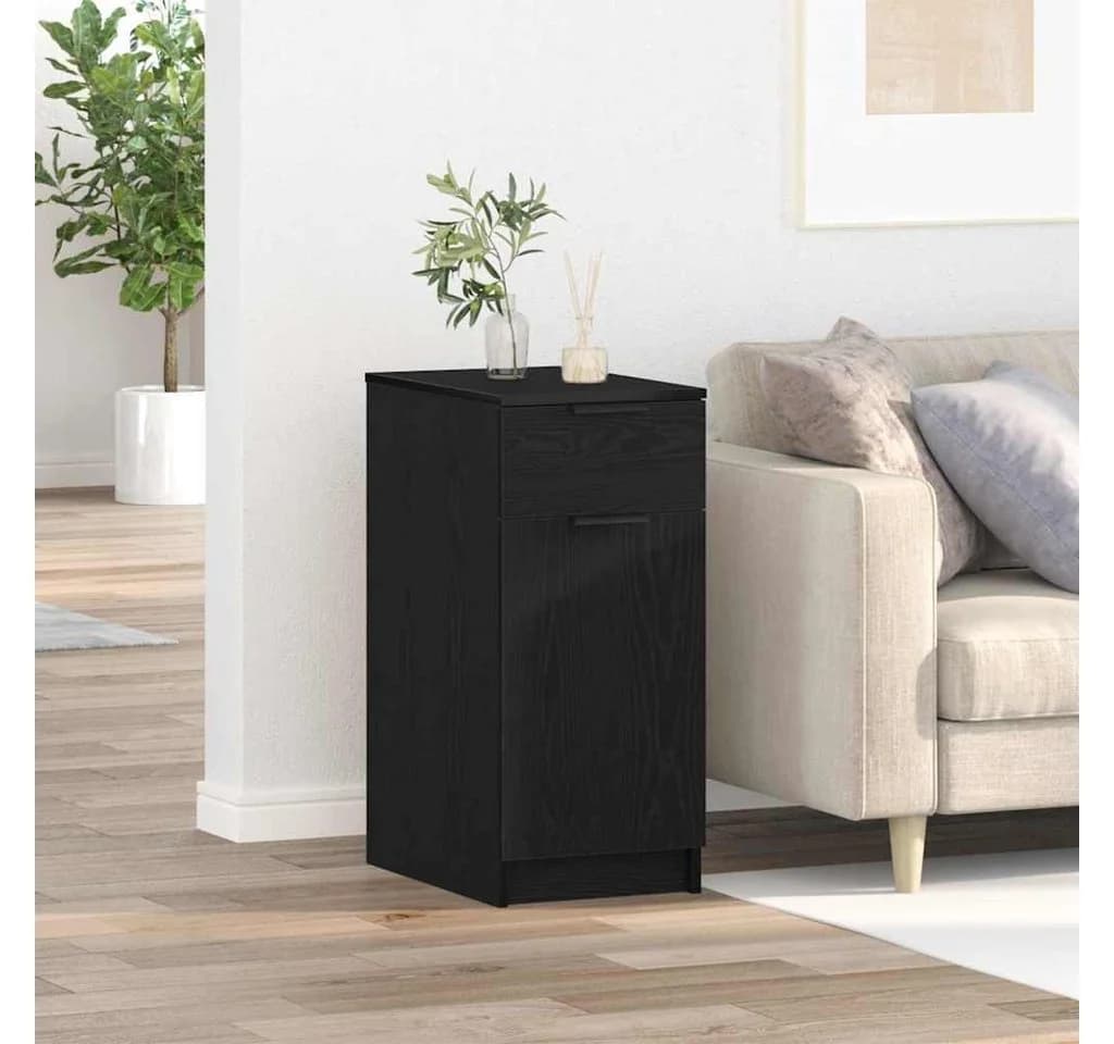 vidaXL Aktenschrank Schwarz Eichen-Optik Holzwerkstoff Modern