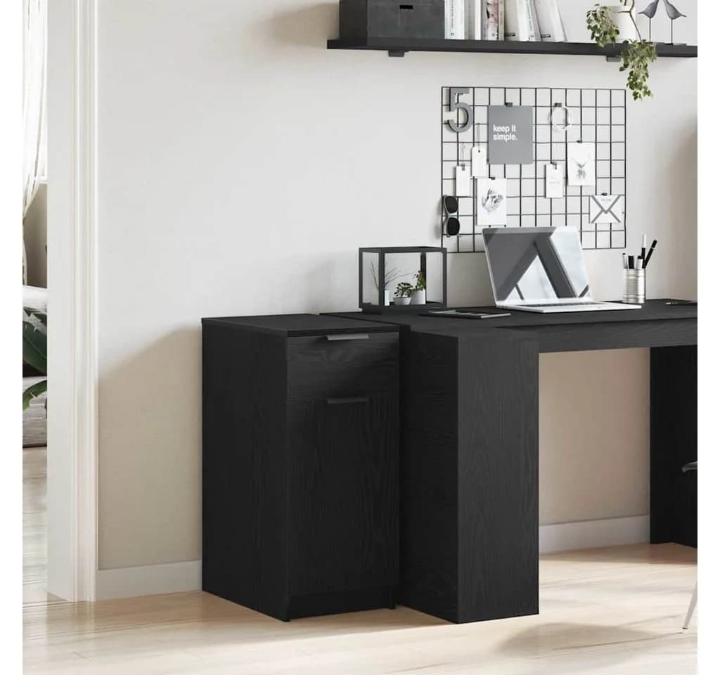 vidaXL Aktenschrank Schwarz Eichen-Optik Holzwerkstoff Modern - Bild 4