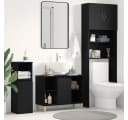 vidaXL Badezimmerspiegelschrank Spülbeckenschrank Schwarz Holzwerkstoff Bild 1