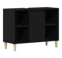 vidaXL Badezimmerspiegelschrank Spülbeckenschrank Schwarz Holzwerkstoff Bild 5