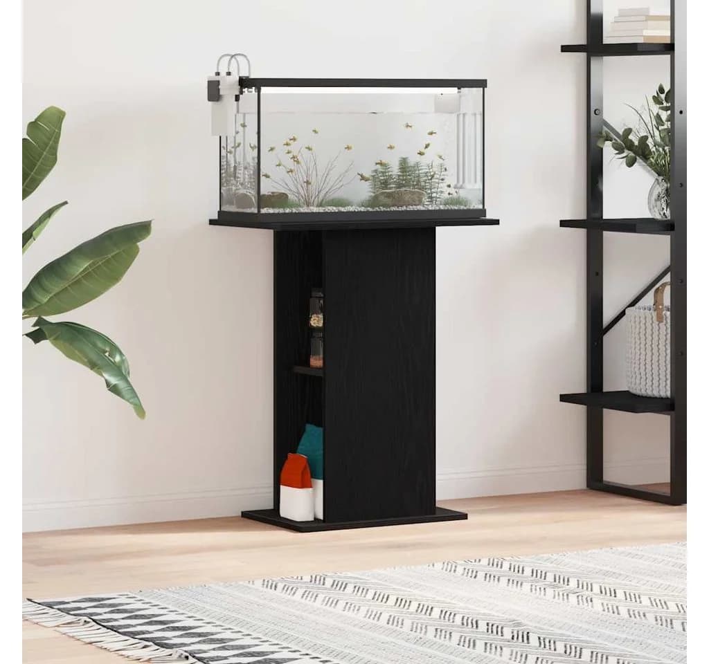 vidaXL Aquariumständer Schwarz Eichen-Optik