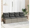 vidaXL Gartenlounge-Set 2-tlg. Grau Poly Rattan mit Kissen Bild 3