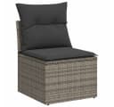 vidaXL Gartenlounge-Set 2-tlg. Grau Poly Rattan mit Kissen Bild 4