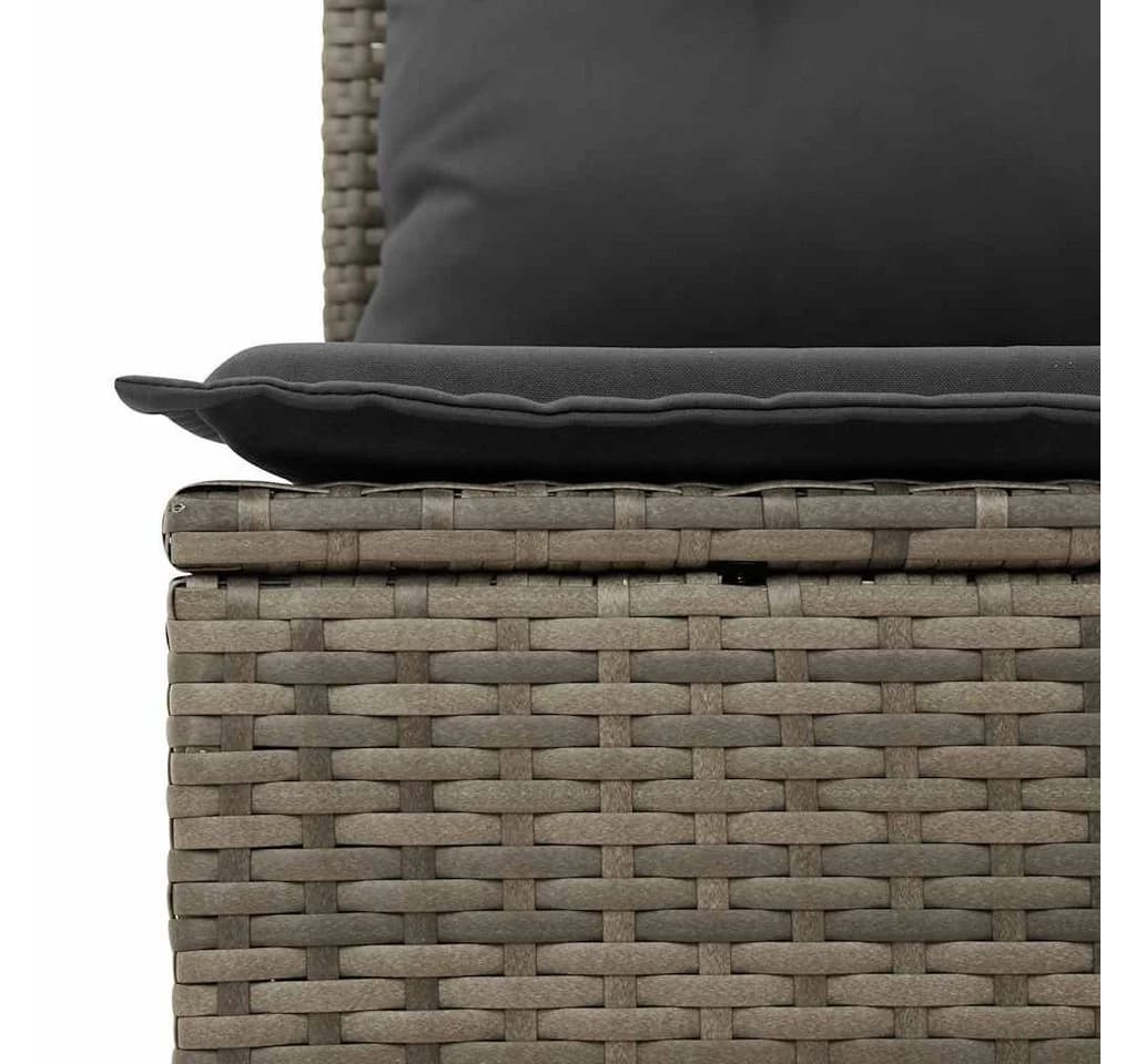 vidaXL Gartenlounge-Set 2-tlg. Grau Poly Rattan mit Kissen - Bild 5