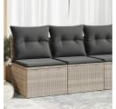 vidaXL Gartenlounge-Set 2-tlg. Hellgrau Poly Rattan mit Kissen Bild 1