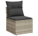 vidaXL Gartenlounge-Set 2-tlg. Hellgrau Poly Rattan mit Kissen Bild 4