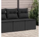 vidaXL Gartenlounge-Set 2-tlg. Schwarz Poly Rattan mit Kissen Bild 1