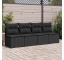 vidaXL Gartenlounge-Set 2-tlg. Schwarz Poly Rattan mit Kissen Bild 3