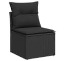 vidaXL Gartenlounge-Set 2-tlg. Schwarz Poly Rattan mit Kissen Bild 4