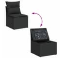 vidaXL Gartenlounge-Set 2-tlg. Schwarz Poly Rattan mit Kissen Bild 5