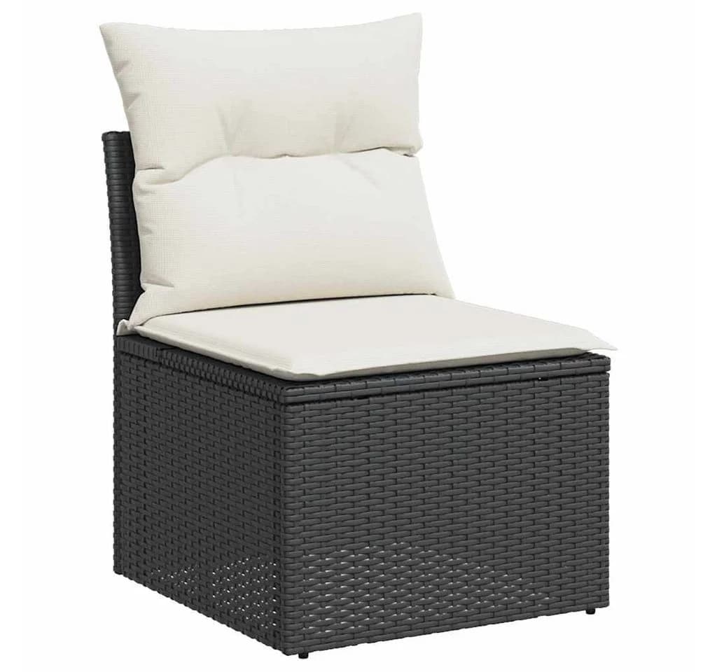 vidaXL Gartenlounge-Set 5-tlg. Schwarz Poly Rattan mit Kissen - Bild 5