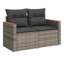 vidaXL Gartenlounge-Set 5-tlg. Grau Poly Rattan mit Kissen Bild 3