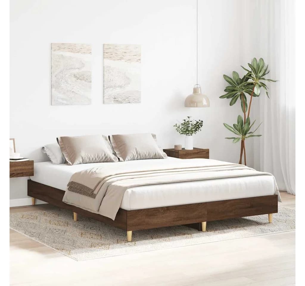vidaXL Bettgestell Braun Eichen-Optik 140x200 cm - Bild 3