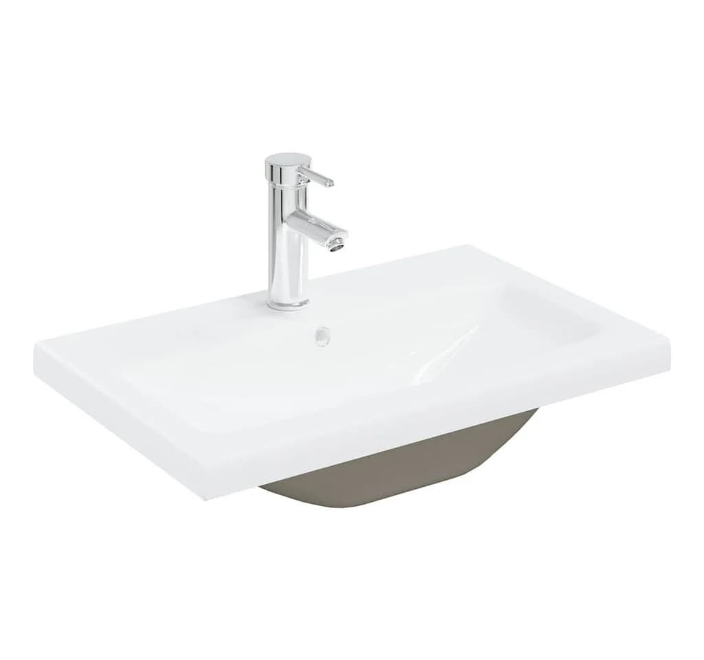 vidaXL Badezimmerschrank mit Einbaubecken und Wasserhahn Weiß/Artisan-Eiche - Bild 4