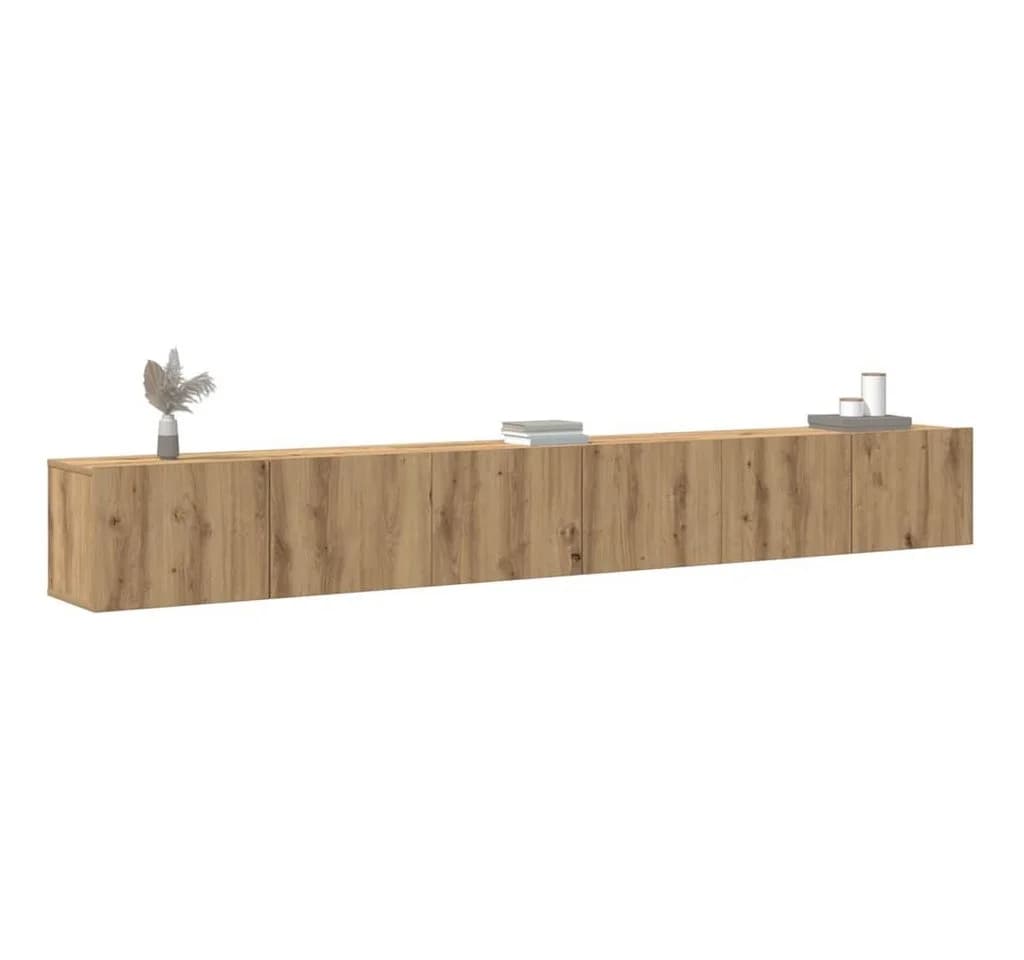 vidaXL TV-Schrank 3-tlg. Wandmontage Artisan-Eiche Holzwerkstoff