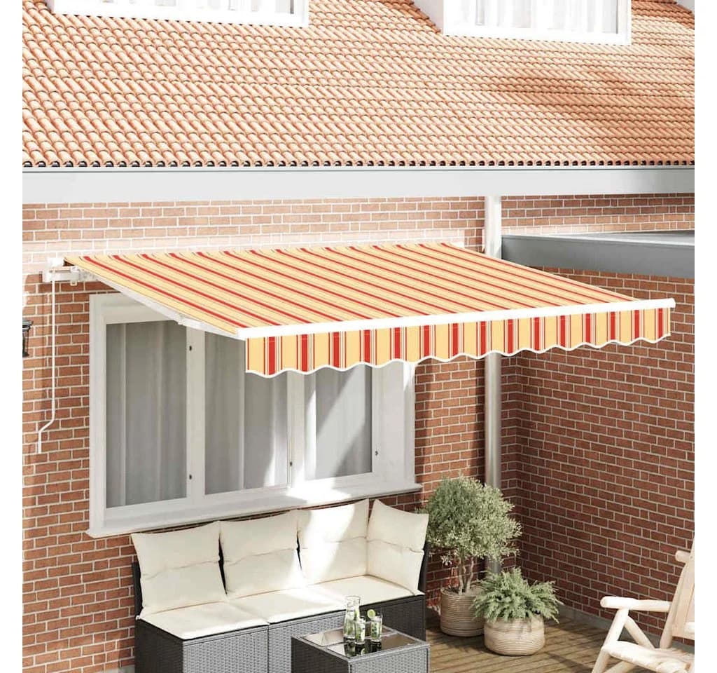 vidaXL Markisenersatzstoff Gelb Orange 330x195 cm Polyester