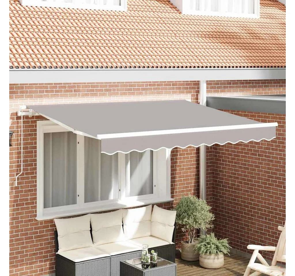 vidaXL Markisenersatzstoff Hellgrau 2,5 x 2 m Polyester UV-beständig