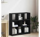 vidaXL Bücherregal Schwarz Eichen-Optik Holzwerkstoff 8 Fächer Bild 1