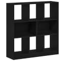 vidaXL Bücherregal Schwarz Eichen-Optik Holzwerkstoff 8 Fächer Bild 2
