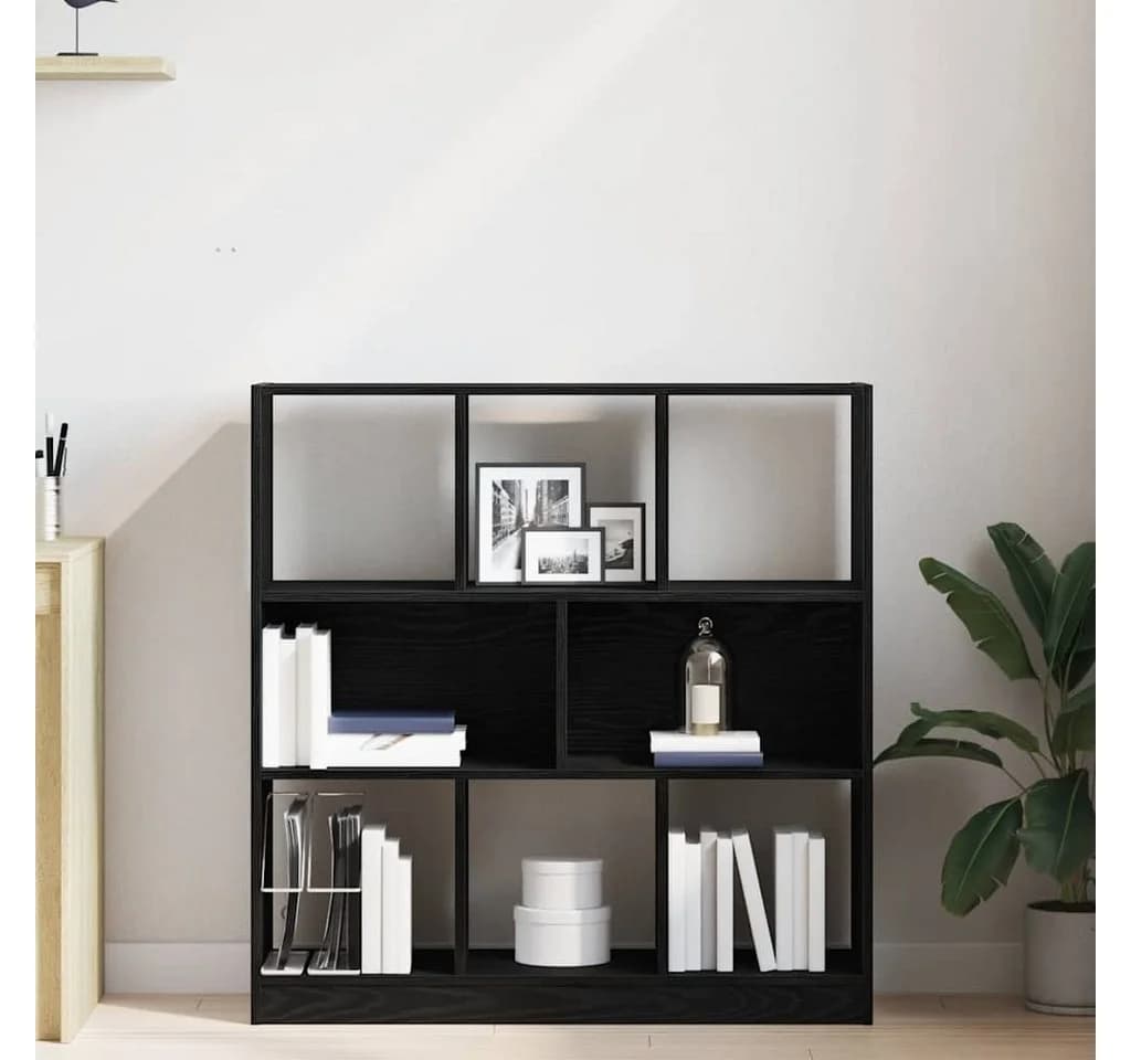 vidaXL Bücherregal Schwarz Eichen-Optik Holzwerkstoff 8 Fächer - Bild 3
