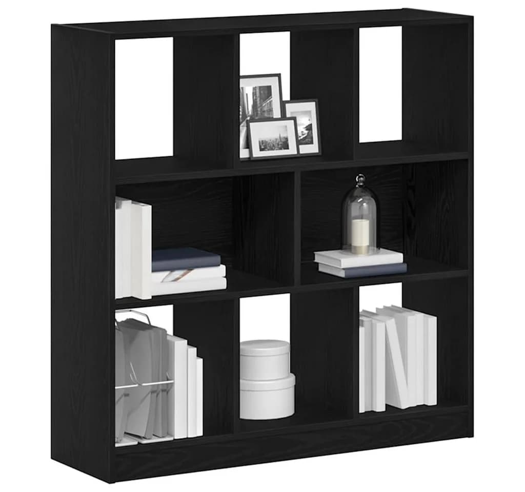 vidaXL Bücherregal Schwarz Eichen-Optik Holzwerkstoff 8 Fächer - Bild 4