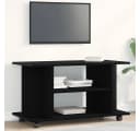 vidaXL TV-Schrank Schwarz Eichen-Optik mit Rollen Bild 1