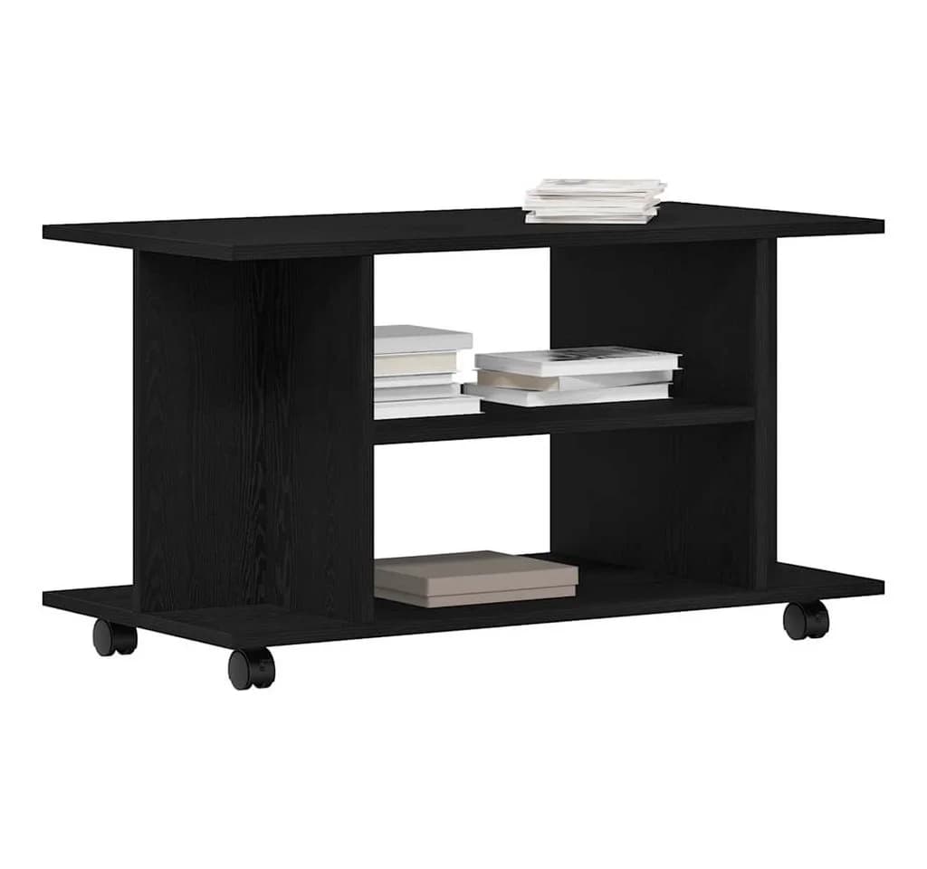 vidaXL TV-Schrank Schwarz Eichen-Optik mit Rollen - Bild 4