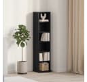 vidaXL CD-Schrank Schwarz Eichen-Optik 21x20x88 cm Holzwerkstoff Bild 1