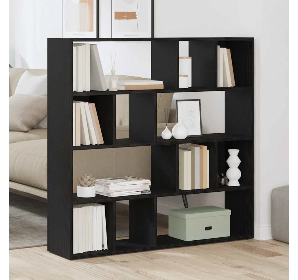 vidaXL Raumteiler Bücherschrank Eiche Schwarz