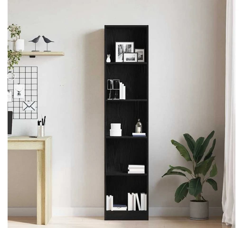 vidaXL Bücherregal Schwarz Eichen-Optik 40x24x176 cm Holzwerkstoff - Bild 4