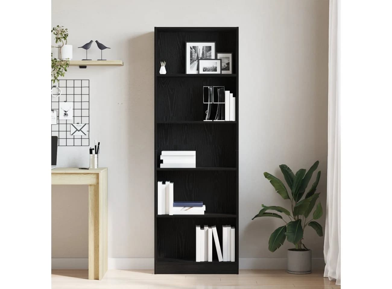 vidaXL Bücherregal Schwarz Eichen-Optik Holzwerkstoff Modern - Bild 4