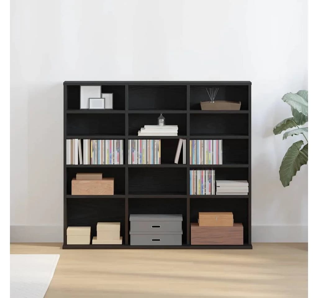 vidaXL CD-Schrank Schwarz Eichen-Optik Holzwerkstoff