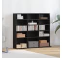 vidaXL CD-Schrank Schwarz Eichen-Optik Holzwerkstoff Bild 3