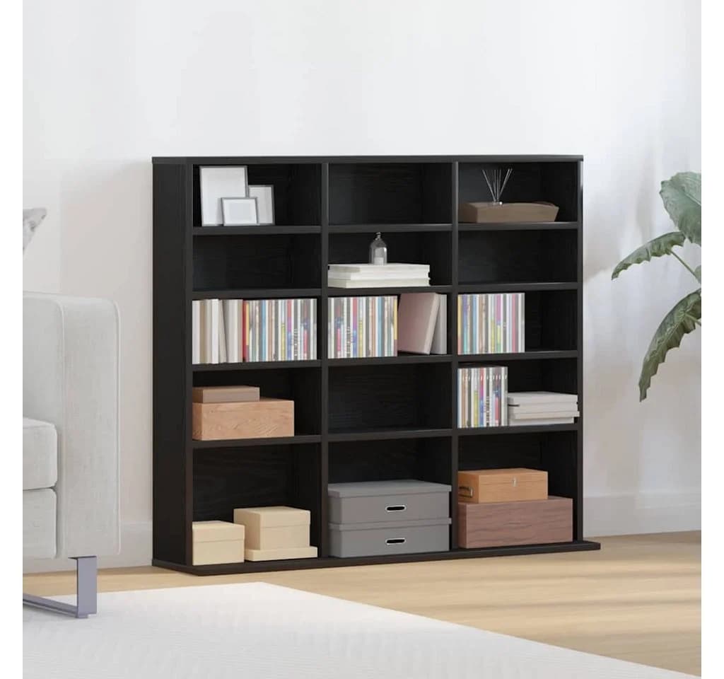 vidaXL CD-Schrank Schwarz Eichen-Optik Holzwerkstoff - Bild 3