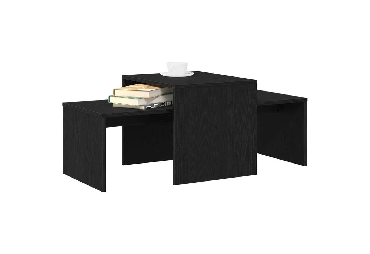 vidaXL Couchtisch Satztische Schwarz Eichen-Optik - Bild 3
