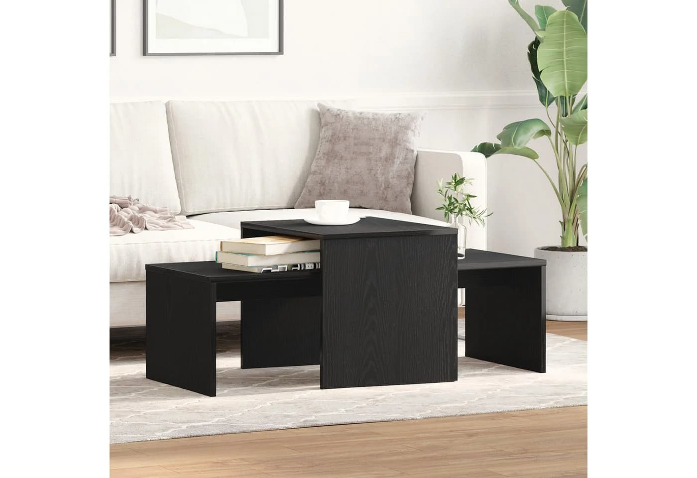 vidaXL Couchtisch Satztische Schwarz Eichen-Optik - Bild 4
