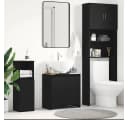 vidaXL Badschrank Schwarz Eichen-Optik mit Waschbecken-Loch Bild 1