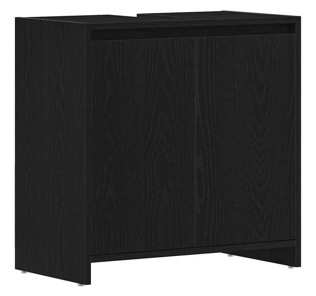 vidaXL Badschrank Schwarz Eichen-Optik mit Waschbecken-Loch - Bild 2