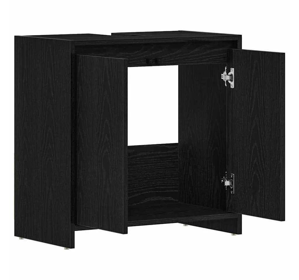 vidaXL Badschrank Schwarz Eichen-Optik mit Waschbecken-Loch - Bild 5