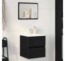 vidaXL Waschbeckenunterschrank Eiche Schwarz Bild 1