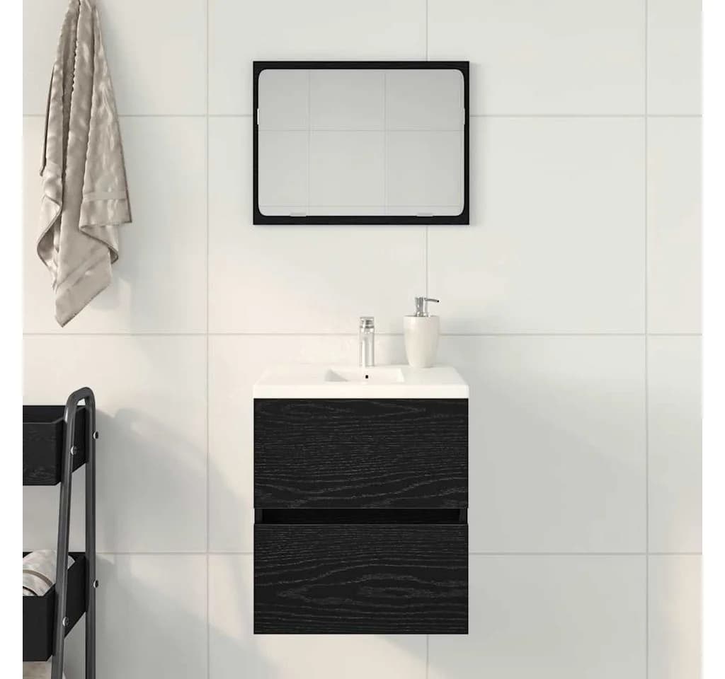 vidaXL Waschbeckenunterschrank Eiche Schwarz - Bild 3