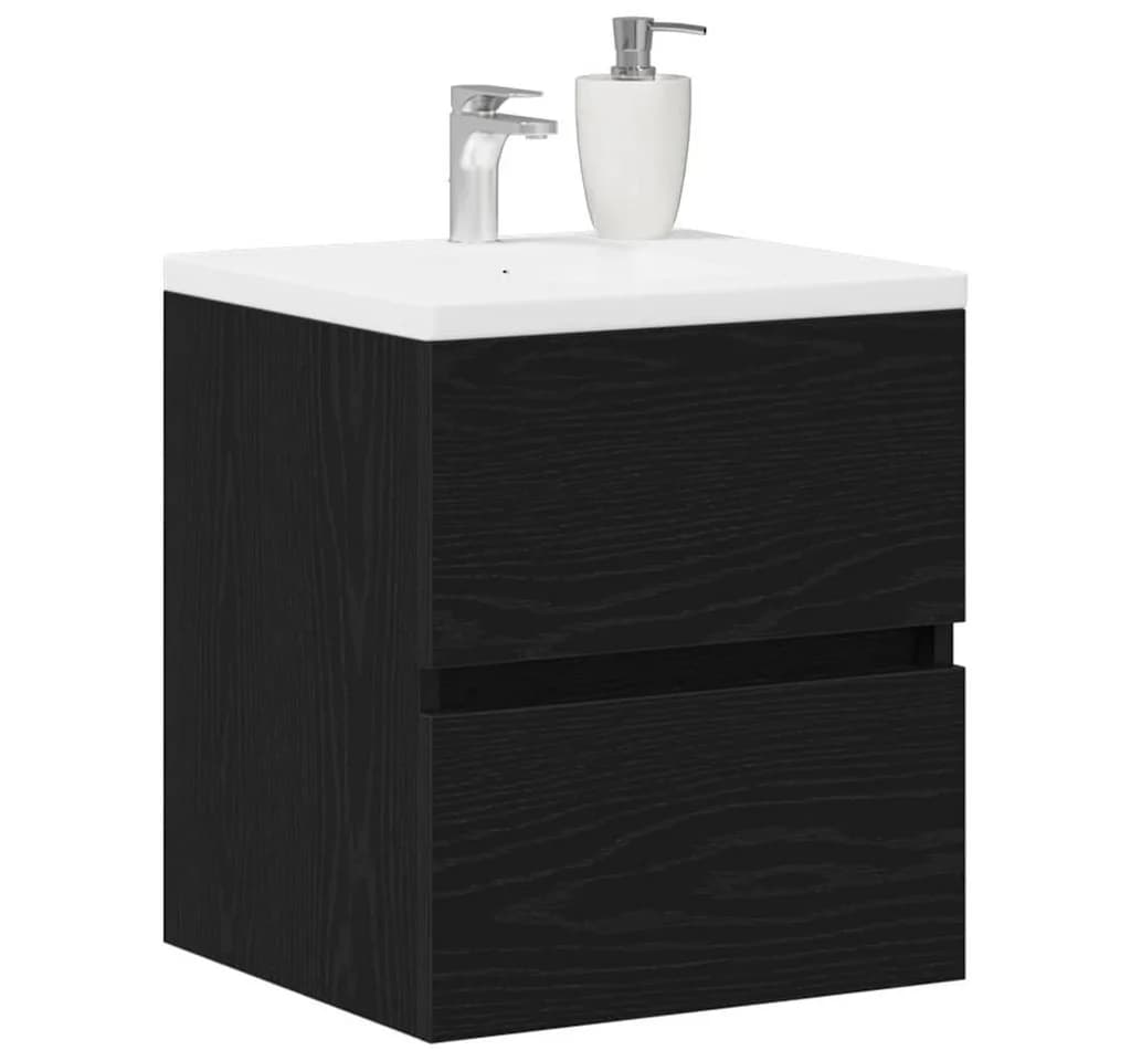 vidaXL Waschbeckenunterschrank Eiche Schwarz - Bild 4