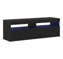 vidaXL TV-Schrank Schwarz Eichen-Optik mit LED-Beleuchtung Bild 1