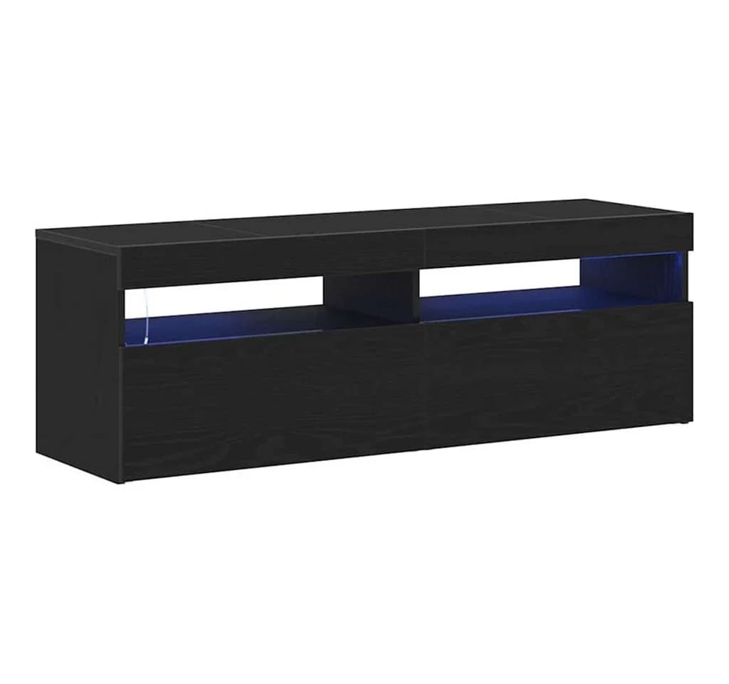 vidaXL TV-Schrank Schwarz Eichen-Optik mit LED-Beleuchtung