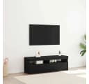vidaXL TV-Schrank Schwarz Eichen-Optik mit LED-Beleuchtung Bild 2