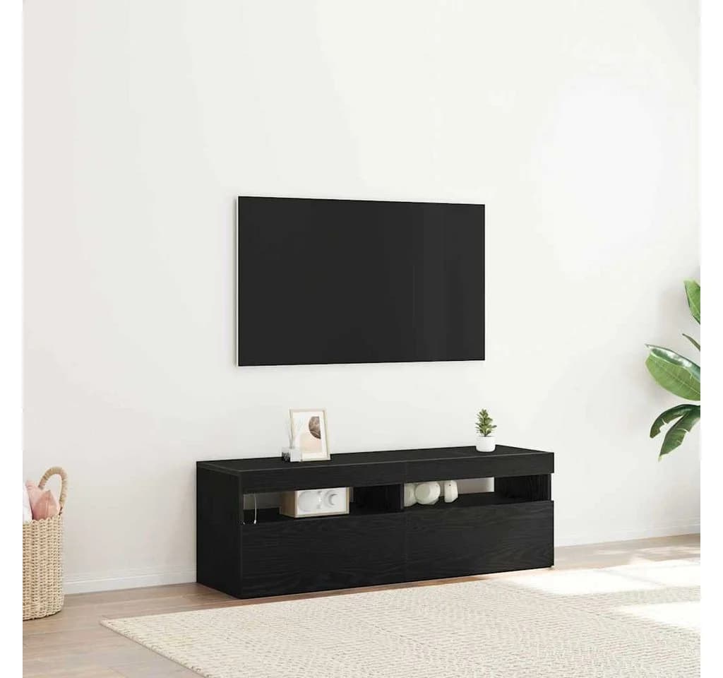 vidaXL TV-Schrank Schwarz Eichen-Optik mit LED-Beleuchtung - Bild 2